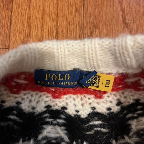 Polo Ralph Lauren Fair Isle Nordic Cable Knit Wool Sweater Winter Size S - Picture 5 of 8